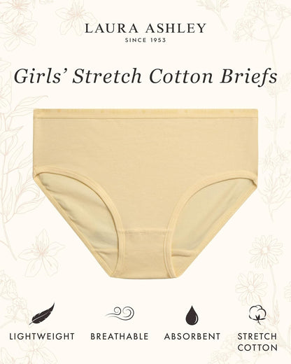 Laura Ashley Girls Underwear - 5 Pack Soft Stretch Breathable Panties for Girls - Lightweight Cotton Panties (Size: 4-12)