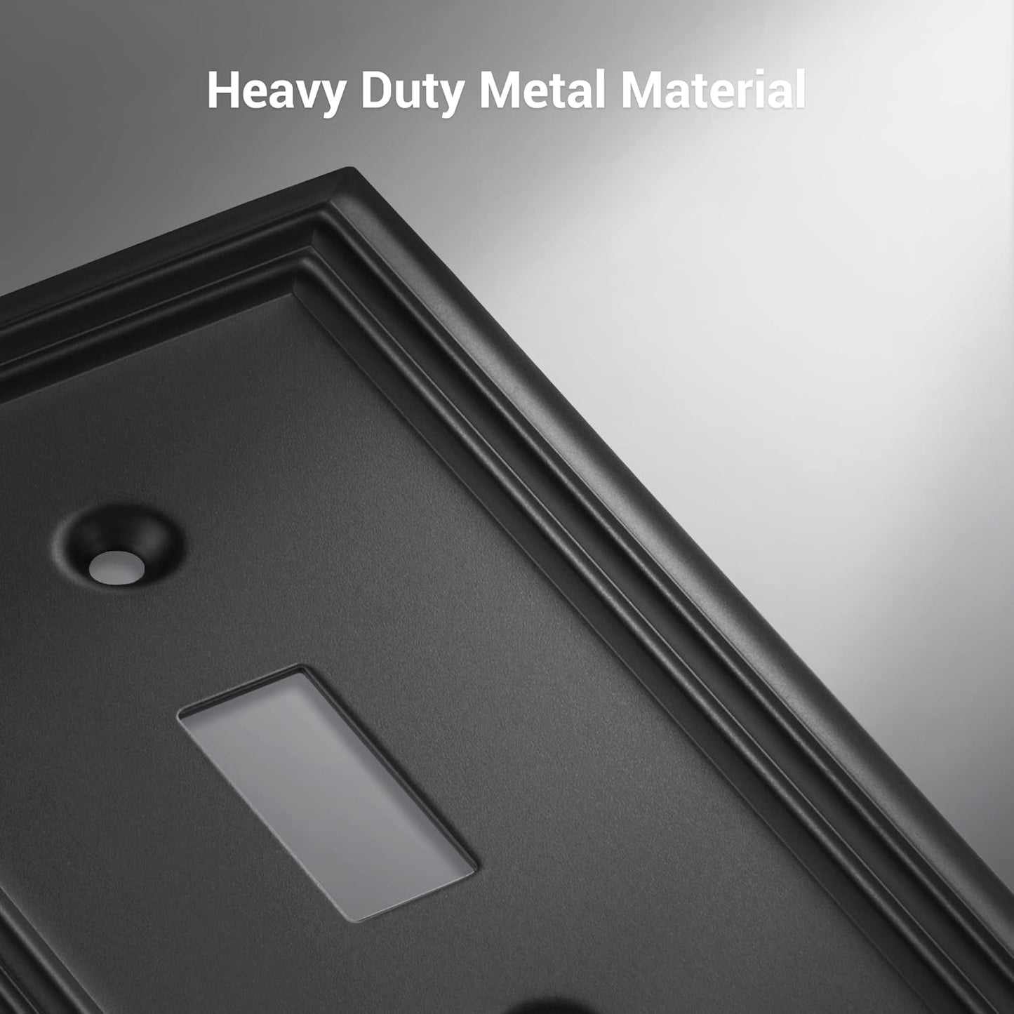 DEWENWILS 4-Pack Toggle Wall Plates, Metal Light Switch Cover with Black Finish, Heavy Duty Face Plates for Home Decor