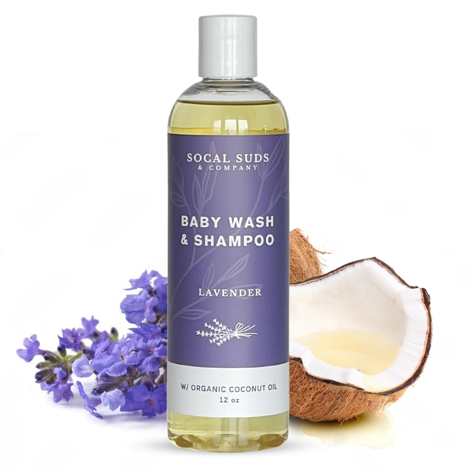 SoCal Suds & Company Baby Shampoo & Body Wash, 2-in-1 Organic Gel - Gentle Castile Soap with