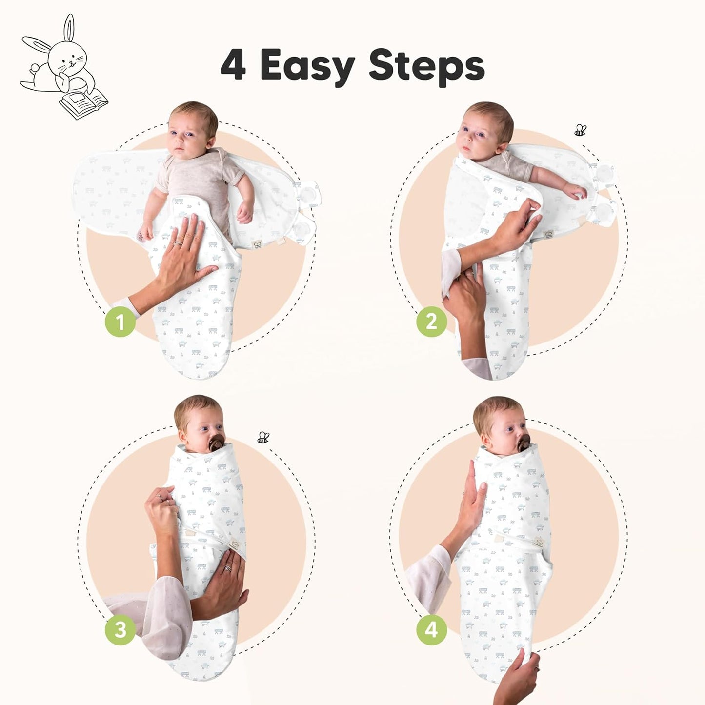 KeaBabies 3-Pack Organic Baby Swaddle Sleep Sacks - Swaddles for Newborns, Infant 0-3 Months, Baby