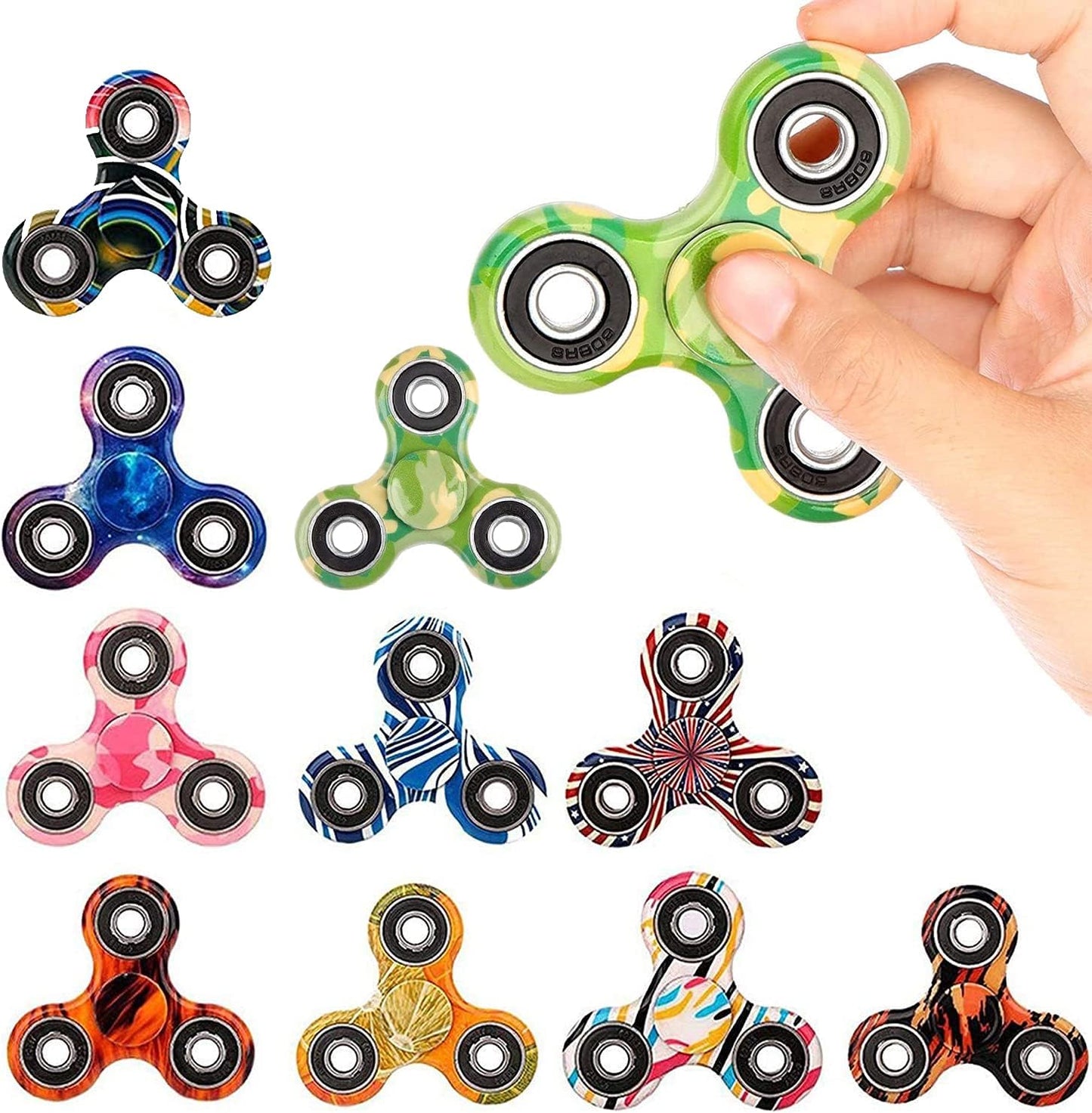SCIONE 24 Pack Fidget Spinner Toy, Finger Spinner Fidget Pack-Anxiety Toys Stress Relief Reducer-Party Favors for Kids/Adults Birthday Easter Goodie Bag Stuffer,Classroom Prizes