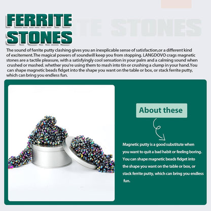 Magnetic Putty Over 600 Weak Magnetic Beads Fidget Ferrite Putty Crags Magnetic Stones Fun Quiet Magnetic Balls Fidget Toys for Office and Desk (Colorful)