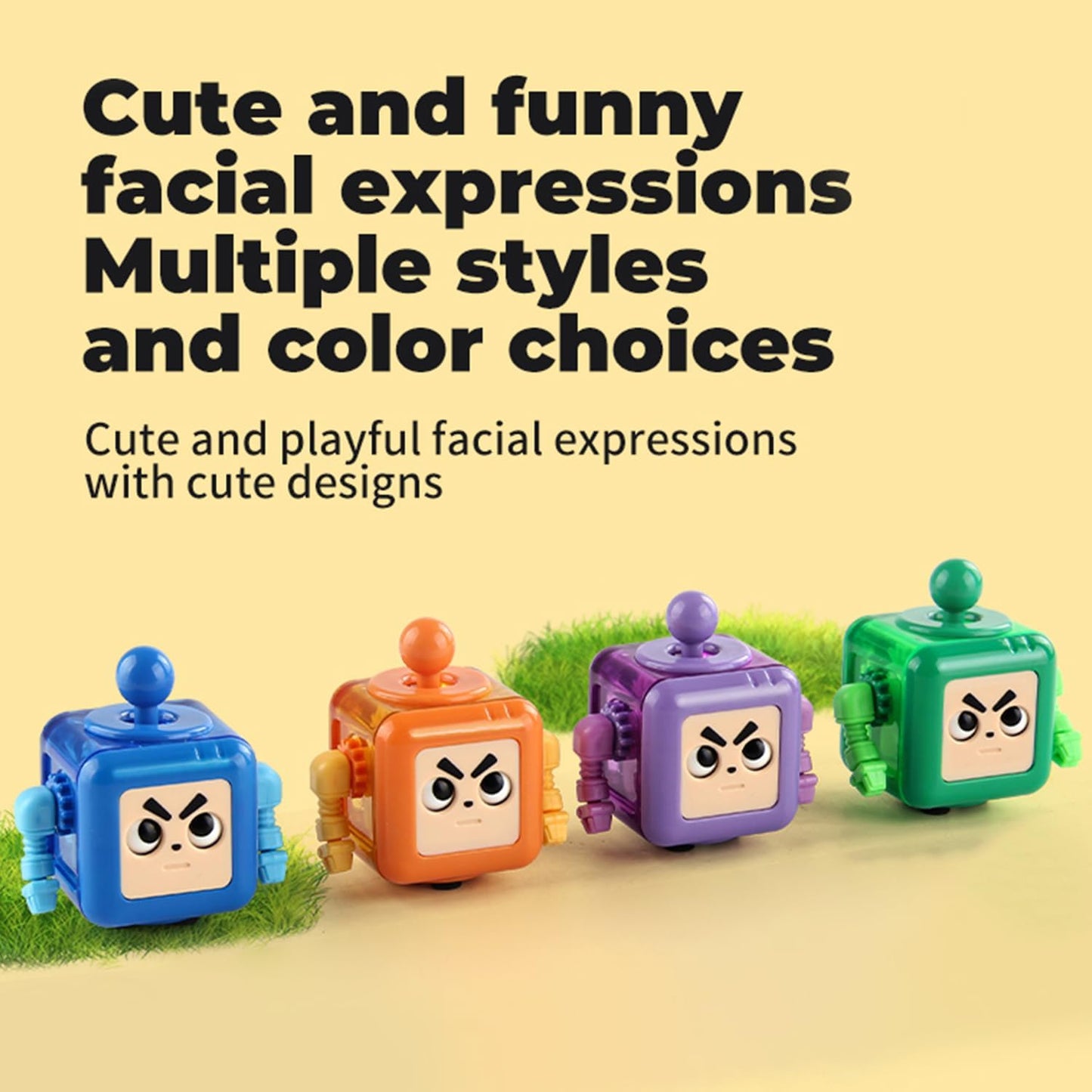 Fidget Robot Cube Fidget Toy, Magic Cube Stress and Anxiety Relief Toys, Fidgets Robot Cube Fidget Toy Cube Relaxing Hand-Held for Adults, Killing Time Cool Fidget Block for ADD/ADHD/OCD (Green)