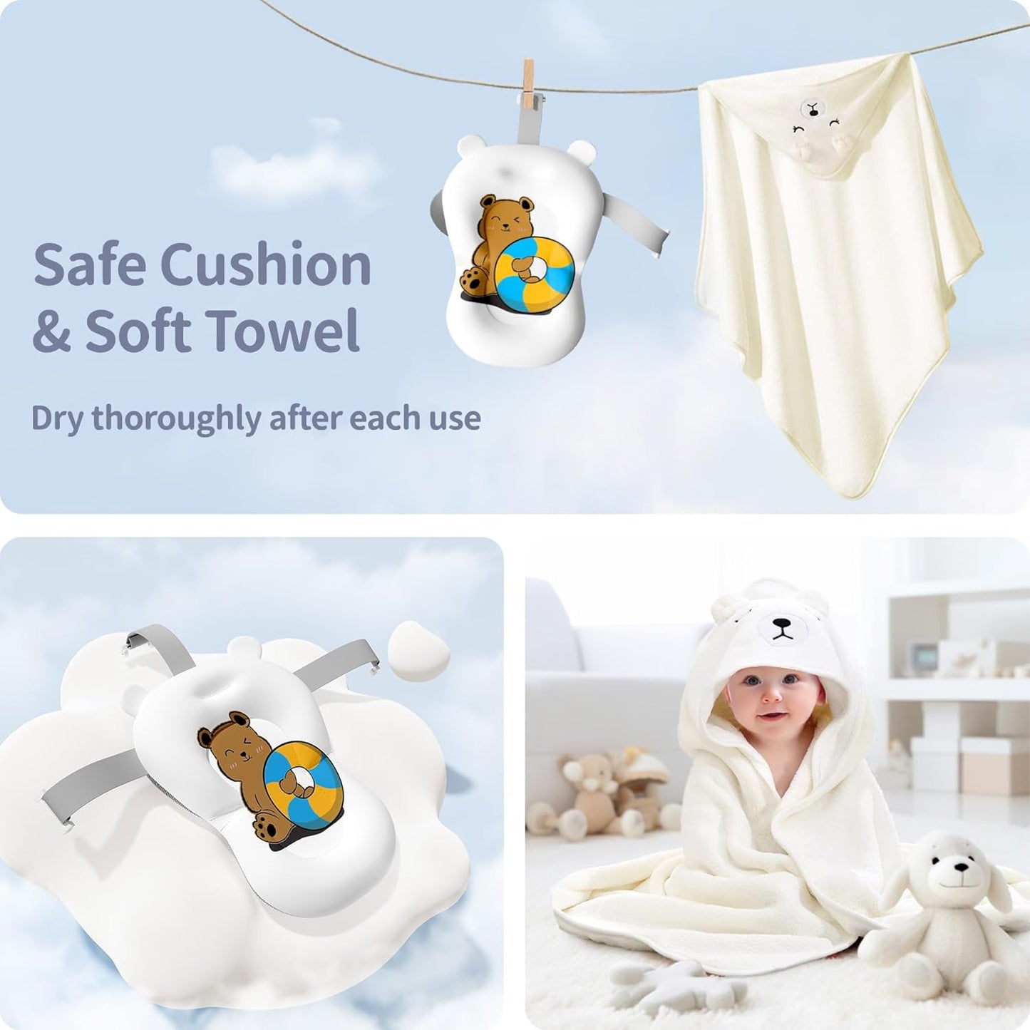 Collapsible Baby Bathtub for Newborn to Toddler (0-18 Month) - Portable Baby Bath Tub for Travel