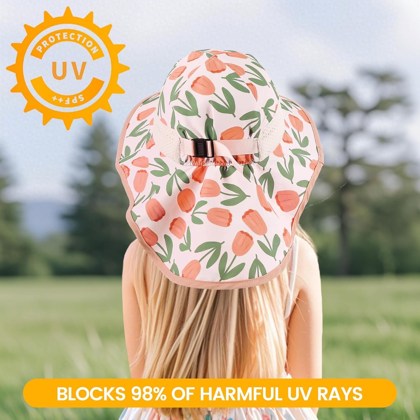 Baby Sun Hat with Neck Flap for Sun Protection Toddler Beach Hat UPF 50+ Outdoors 0-6 Years Boys Girls