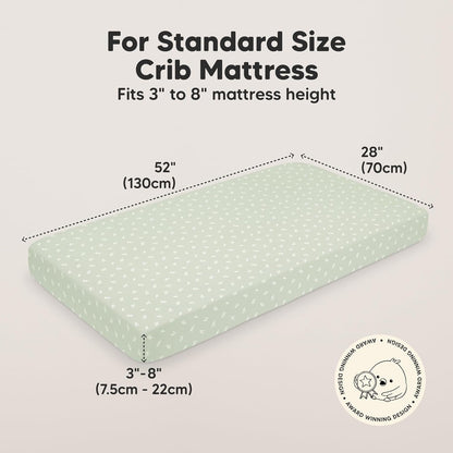 KeaBabies 2-Pack Organic Crib Sheets for Boys, Girls - 52x28 Fitted Crib Mattress Sheet Neutral