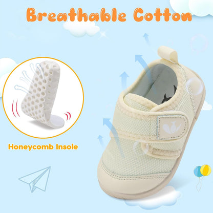 FEETCITY Baby First Walking Shoes Boys Girls Infant Sneakers Crib Shoes Breathable Lightweight Slip On Shoes