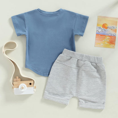 Mubineo Infant Toddler Baby Boy Summer T Shirt Shorts Outfits Short Sleeve Tee Tops Clothes Set
