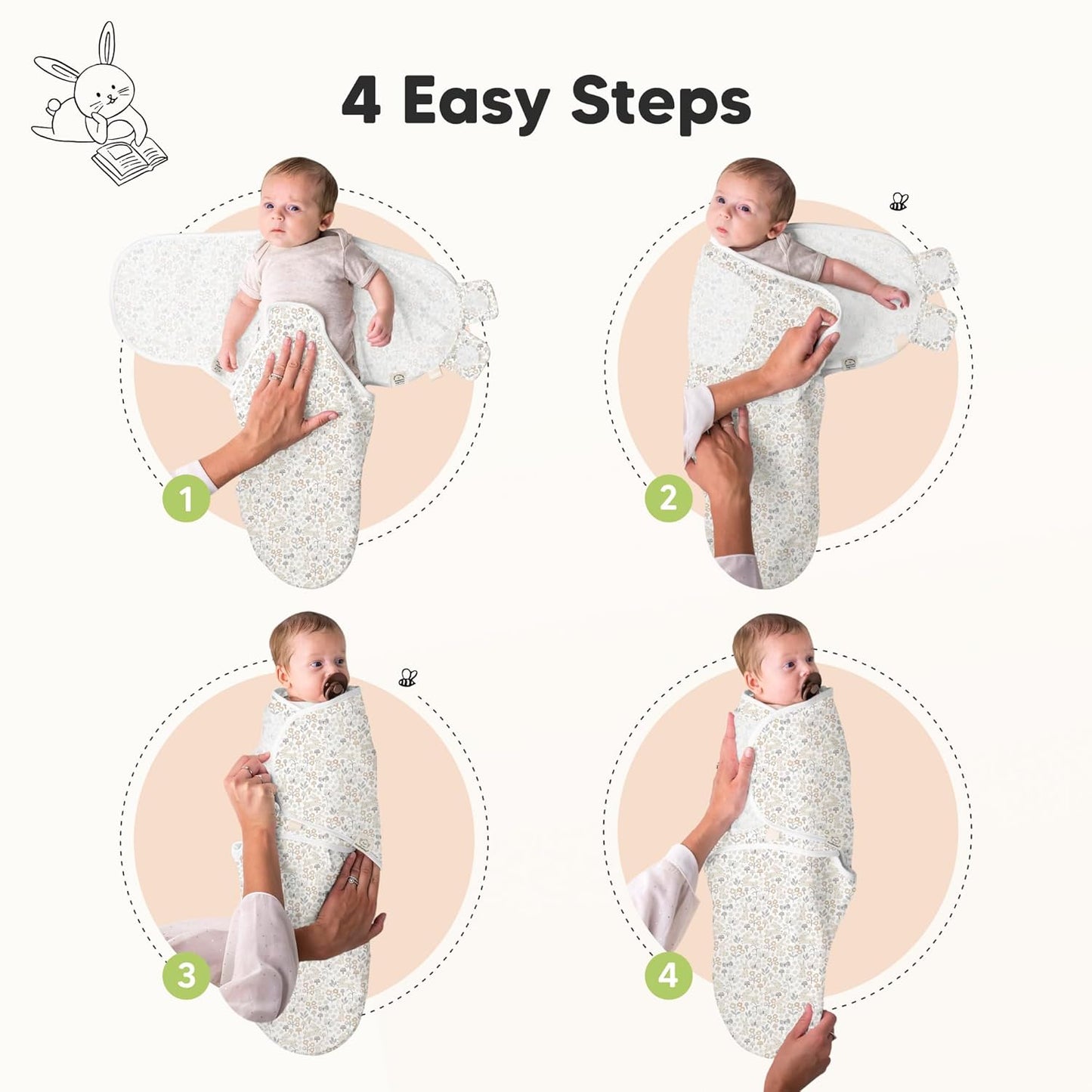 KeaBabies 3-Pack Organic Baby Swaddle Sleep Sacks - Swaddles for Newborns, Infant 0-3 Months, Baby