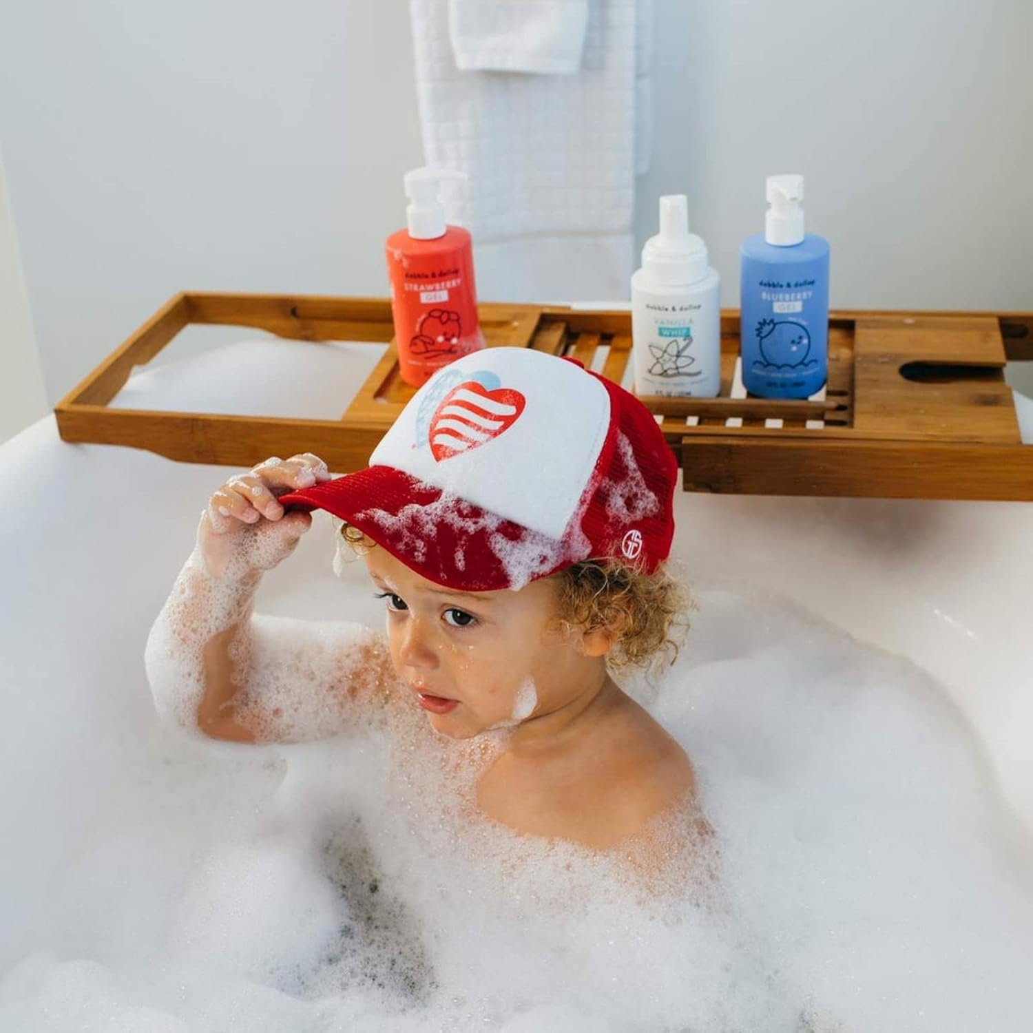 Dabble & Dollop USA Bundle, 3-in-1 Natural Bubble Bath, Body Wash & Shampoo for Kids, USA-Made
