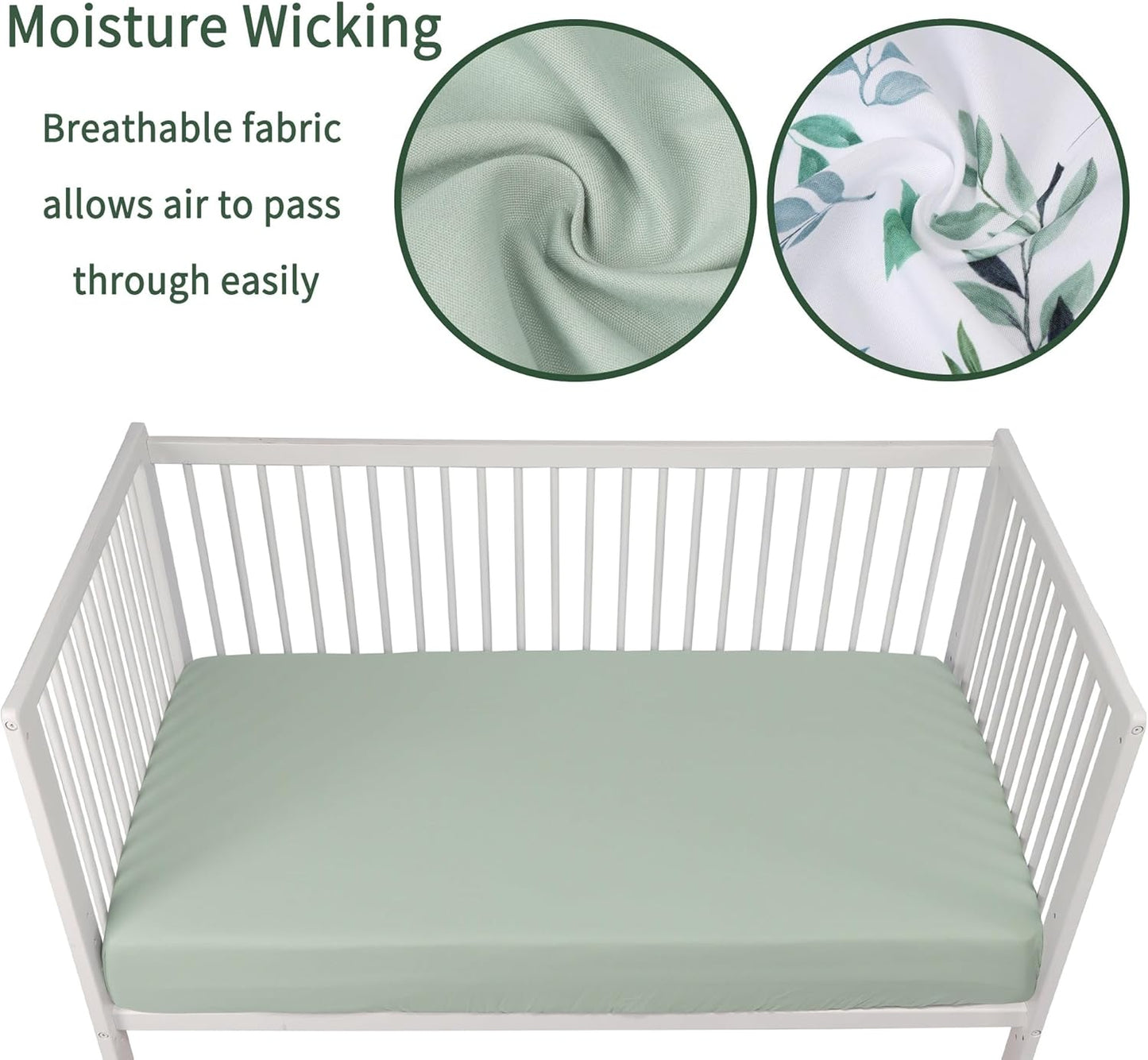 Baby Crib Sheets for Boys Girls, 2 Pack Fitted Crib Sheet for Standard Crib and Toddler Mattress