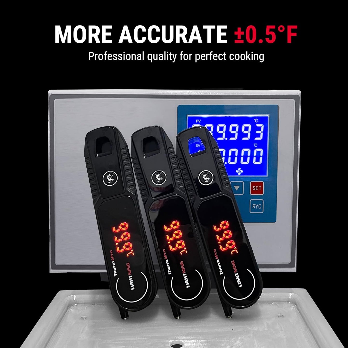 ThermoPro Lightning 1-Second Instant Read Meat Thermometer, Kitchen Food Thermometer with Auto