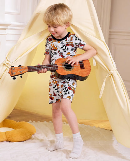 Bamboo Viscose Toddler Animal Pajamas Boys Girls Kids Cool Short Summer 12M-8Y Snug fit Pjs Set 2pcs