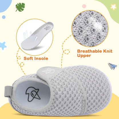 LeIsfIt Baby Shoes Boys Girls First Walking Shoes Non-Slip Infant Sneakers Lightweight Slip-on Crib Sneakers for First Walkers