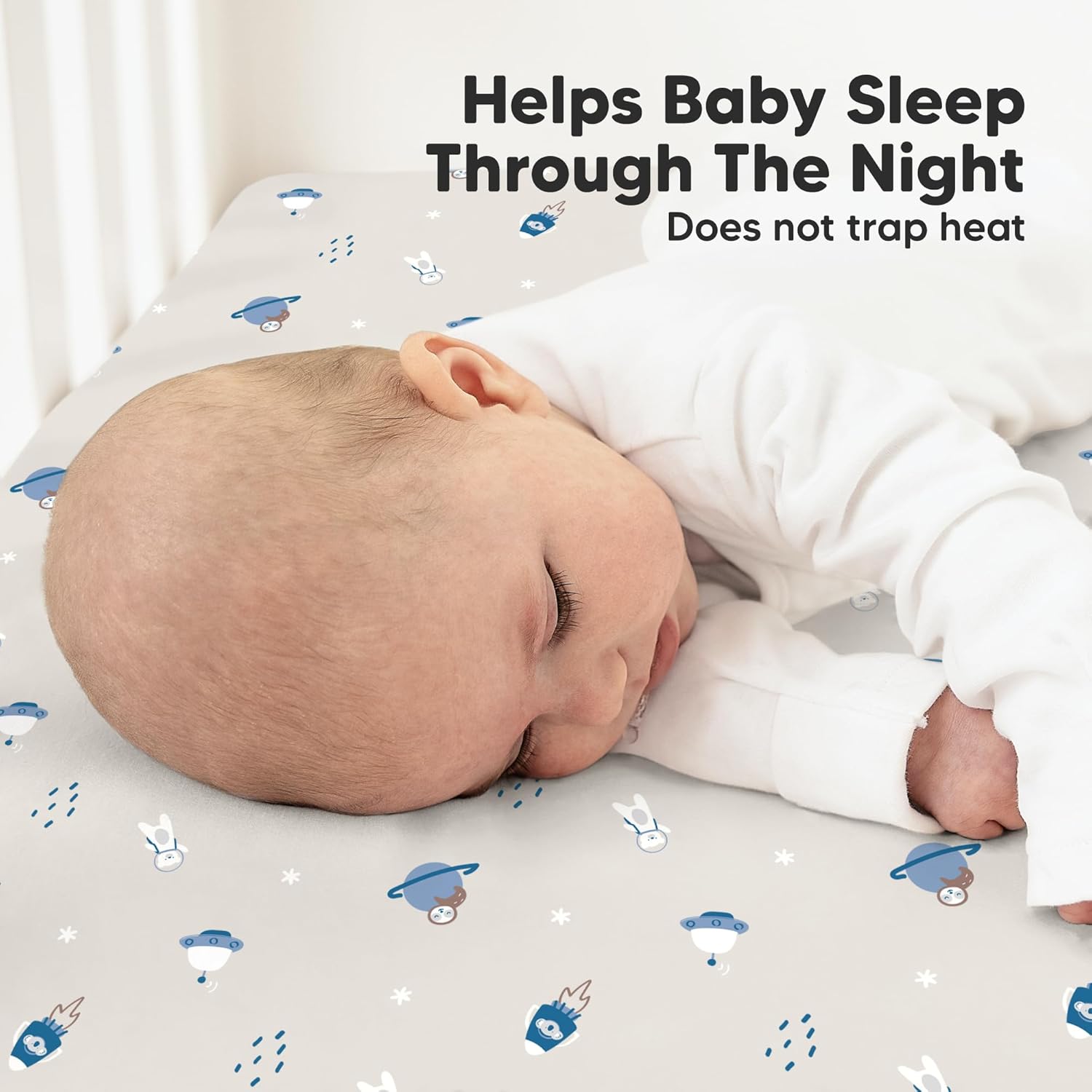 KeaBabies 2-Pack Organic Crib Sheets for Boys, Girls - 52x28 Fitted Crib Mattress Sheet Neutral