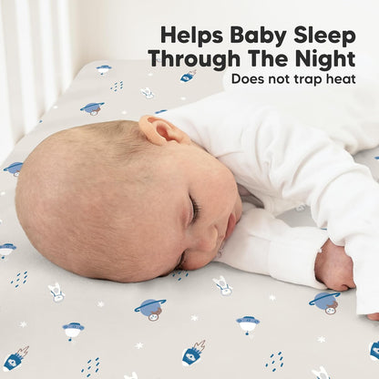 KeaBabies 2-Pack Organic Crib Sheets for Boys, Girls - 52x28 Fitted Crib Mattress Sheet Neutral