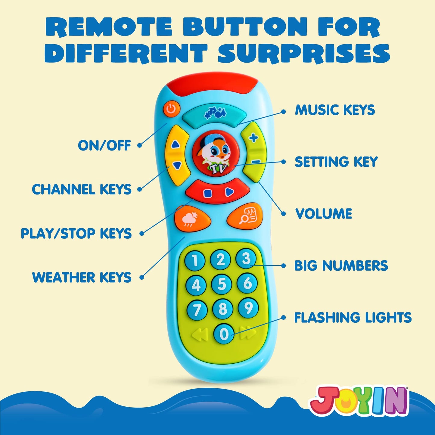 JOYIN Learning Phone and Remote Toy for Kids, Fun Smartphone Toys with Music for Boys or Girls