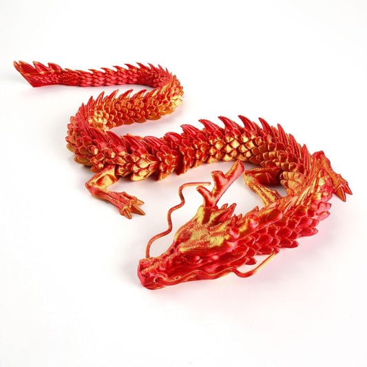 3D Printed Dragon, 17.7 Inch Articulated Dragon, Crystal Dragon, Dragon Fidget Toy, Home Office Decor Executive Desk Toys (RDGD)