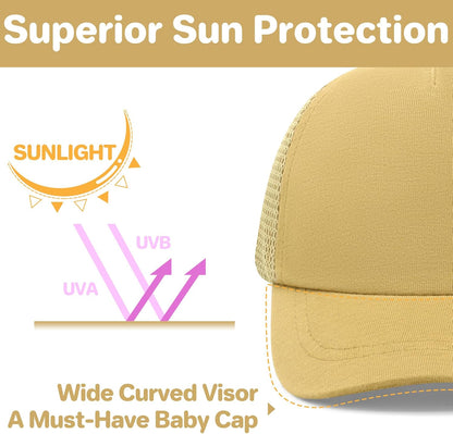 qikqik Baby Baseball Cap Toddler Baseball Hat with Mesh Infant Sun Hat UPF 50+ Baby Ball Cap Toddler Girl Hats Kids Hat Boys