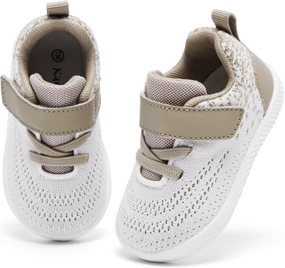 MORENDL Toddler Sneakers Baby Boys & Girls Barefoot Shoes Lightweight Breathable Walking Running Tennis Athletic Sport Shoes