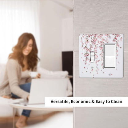 Outlet Covers Sakura Plant Floral Pink Flowers 1 Toggle 1 Rocker Combination Decorative Wall Plate