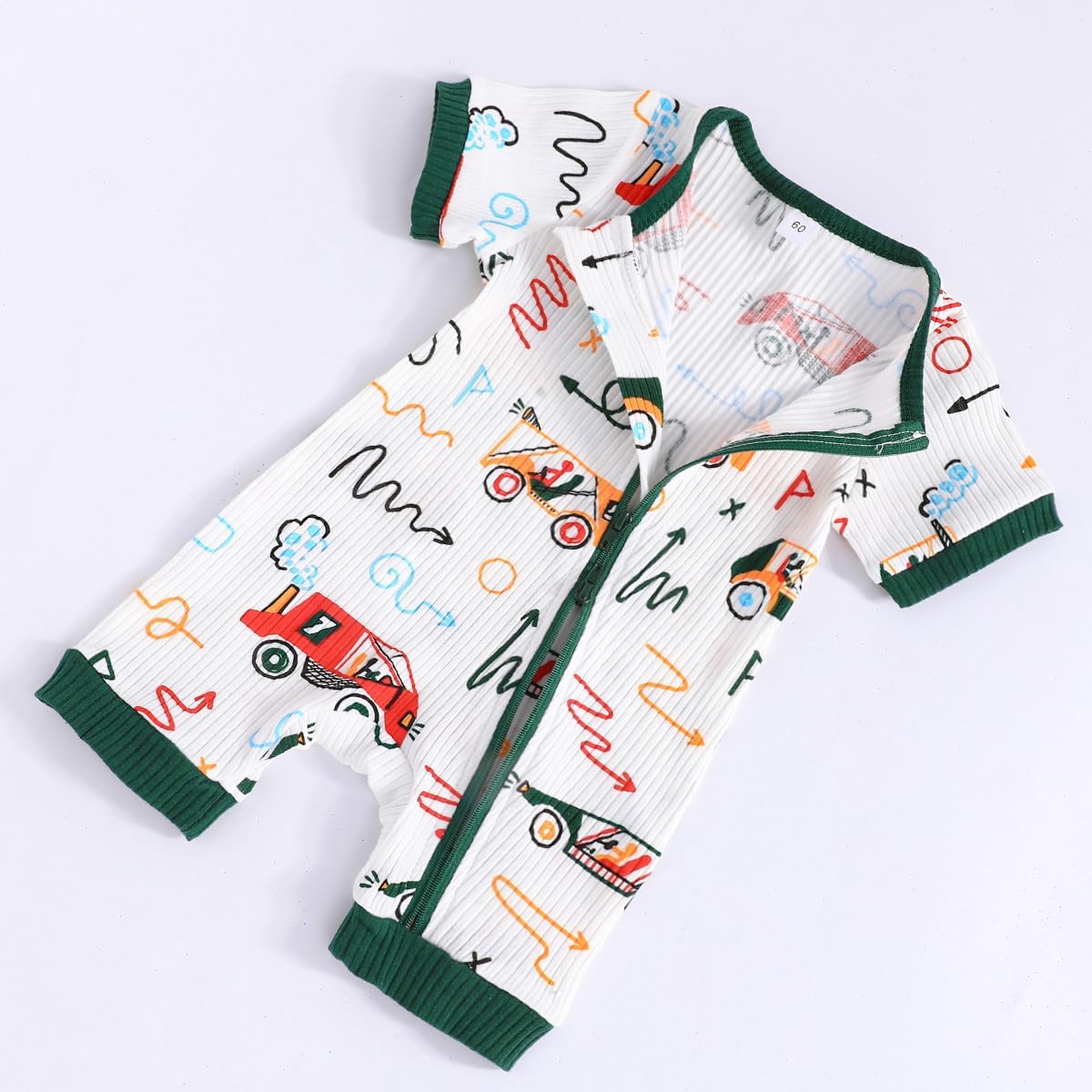 Bafeicao Unisex Baby Boy Girl 2 Pack Rompers Short Sleeve 2 Way Zipper One Piece Jumpsuits Clothes Sets