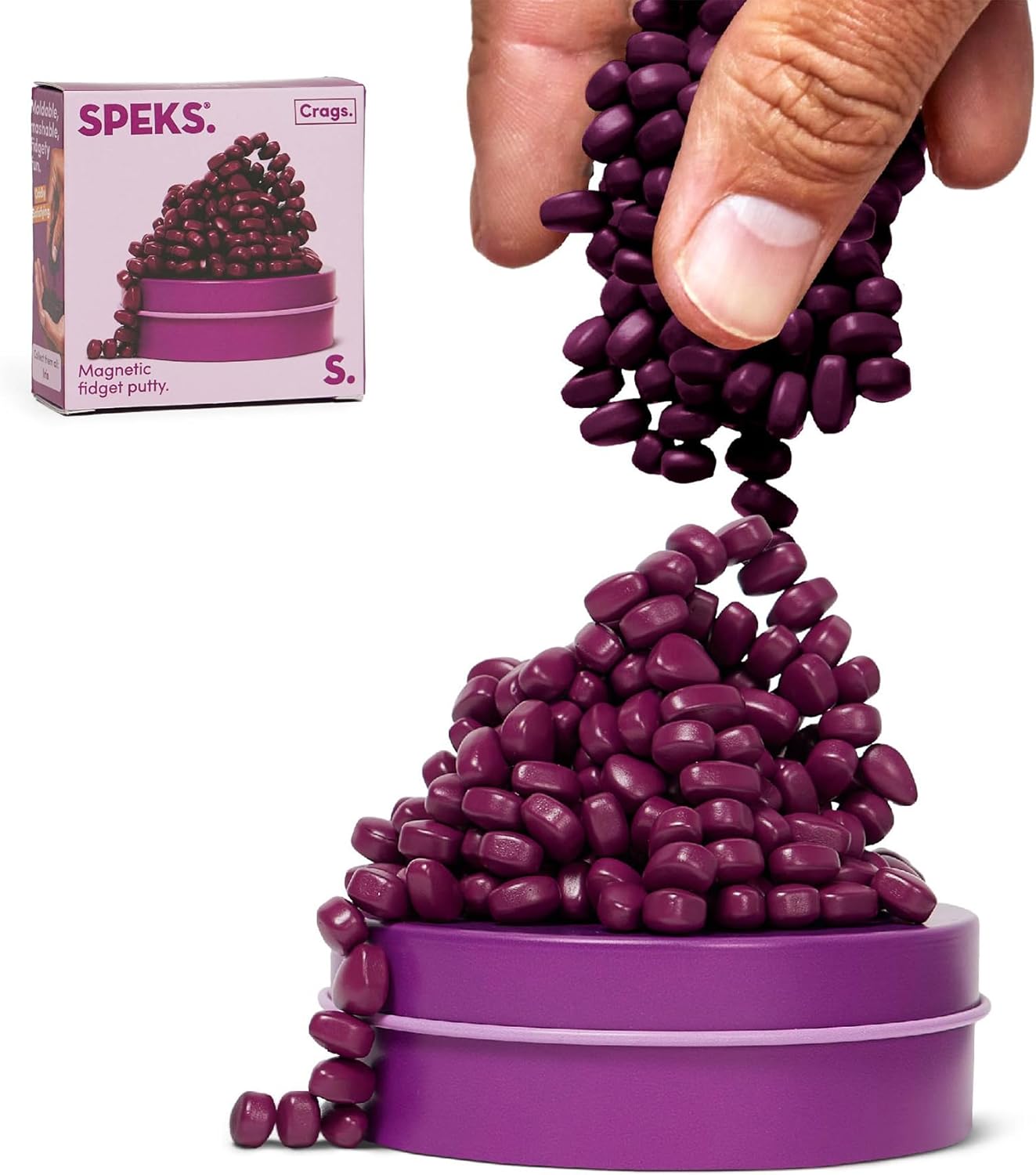 Speks Crags Ferrite Putty, Over 150 Ferrite Stones in a Metal Tin, Seriously Satisfying Fidget Toys for Adults and Desk Toys for Office, Matte Iris, Small