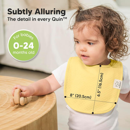 8-Pack Organic Baby Bibs for Girls, Boys - Quilted Cotton Cloth Baby Drool Bibs for Drooling and Teething Toddler, Newborn, Infant, Soft & Super Absorbent (Dawn)