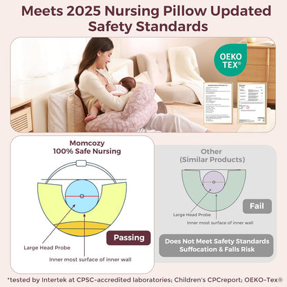 Momcozy Original Nursing Pillow for Breastfeeding-Pioneering Safety Fence- Wider Feeding Pillows