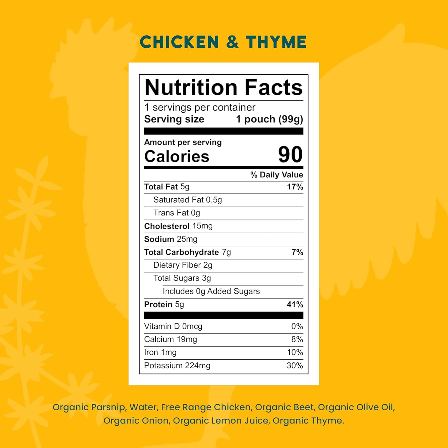 Serenity Kids 6+ Months Baby Food Pouches Chicken & Thyme Puree - BPA-Free Baby Food Puree -Range