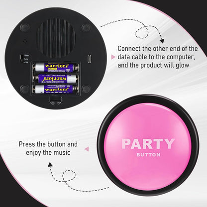 Dance Party Button with Music Sound Button Desk Toys for Office for Adults Classroom Buzzers Novelty Fun Gag Gifts Office Toys Desk Decor Gadget, 4.5 x 4.5 x 1.5 Inch (Pink)