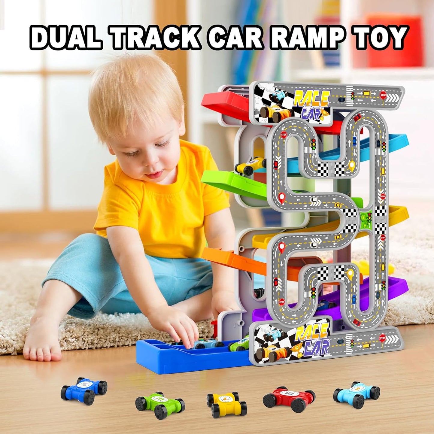 Toddler Race Track Toy – Keeps Kids Busy & Boosts Motor Skills (Ages 2–4)