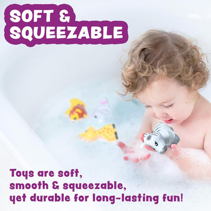 Tub Works® Savanna™ Mold Free Bath Toys, 6 Pack | Sealed, No Hole Bath Toys Design Keeps Moisture