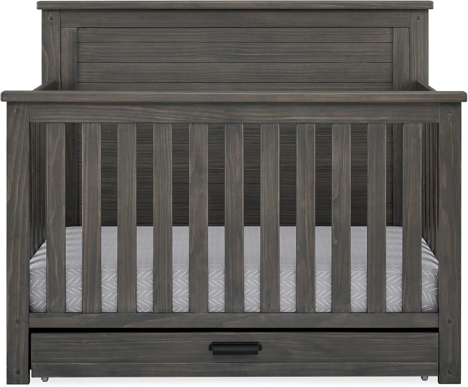 Delta Children Simmons Kids Caden 6-in-1 Convertible Crib with Trundle Drawer, Greenguard Gold