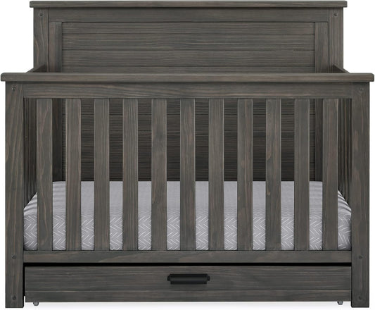 Delta Children Simmons Kids Caden 6-in-1 Convertible Crib with Trundle Drawer, Greenguard Gold