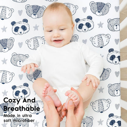 Yoofoss Baby Crib Sheets for Boys Girls, Fitted Crib Sheet 2 Pack for Standard Crib and Toddler