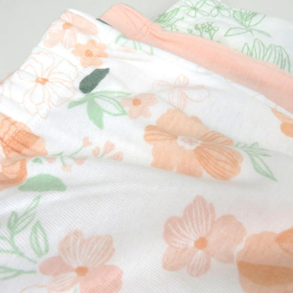 HonestBaby 3-pack Footed Pants Roomy Fit Pull on Bottoms 100% Organic Cotton for Infant Baby Boys, Girls, Unisex