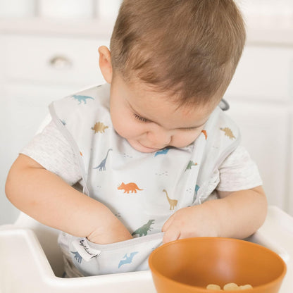 Tiny Twinkle Mess Proof Baby Bibs for Eating - Waterproof, Wipeable Bibs - Toddler Bibs - Travel