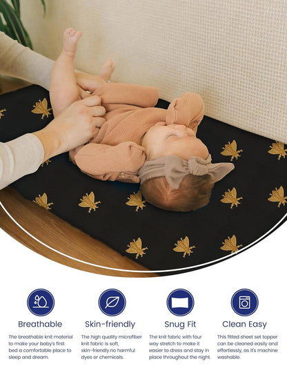 TotAha Premium Stretchy Changing Pad Cover, Buttery Soft Diaper Changing Pad Covers for Girls Boys, Super Stretchy Jersey Knit Changing Table Covers, 2 Pack