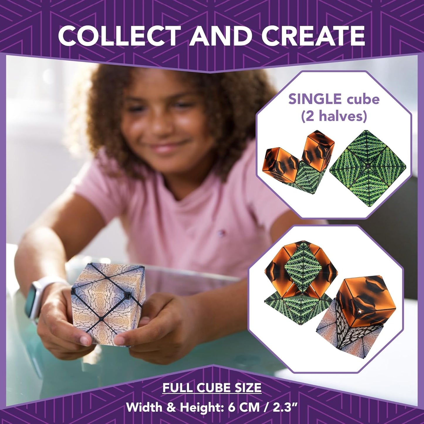 Magnetic Transforming Cube - Shape Shifting Double Creativity Puzzle w/ 96 Rare Earth Magnets