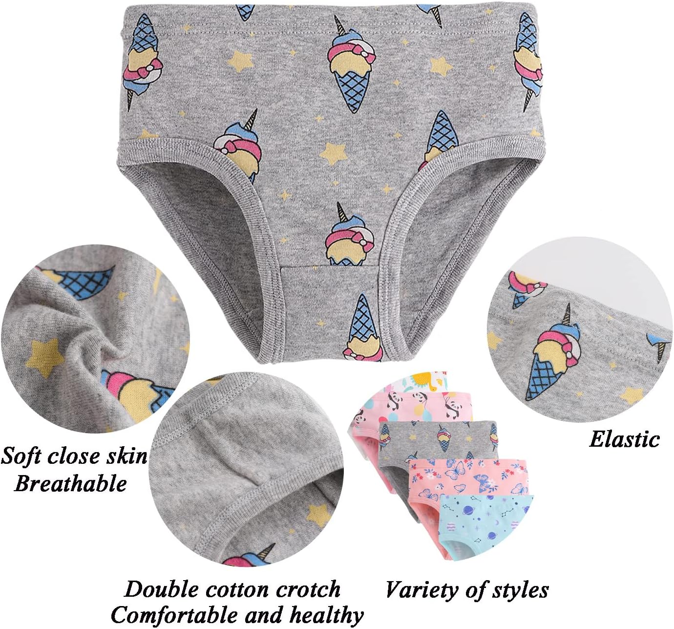 Boboking Soft Cotton Underwear Toddler Girls'Briefs Soft Undies