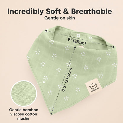 8-Pack Muslin Baby Bibs for Boys, Girls - Muslin Bandana Drool Bibs for Baby Girl & Boy, Drooling Newborn, Teething Toddler, Infant 0-36 Months, 100% Cotton Extra Absorbent & Soft(Wild Bloom)