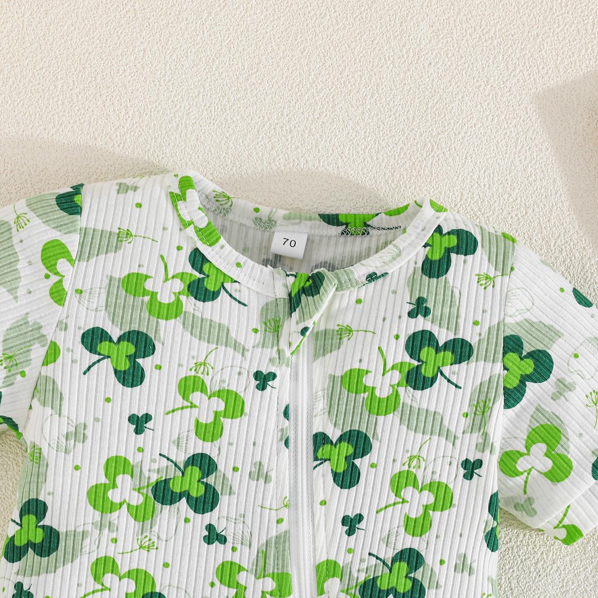 Bafeicao Unisex Baby Boy Girl 2 Pack Rompers Short Sleeve 2 Way Zipper One Piece Jumpsuits Clothes Sets