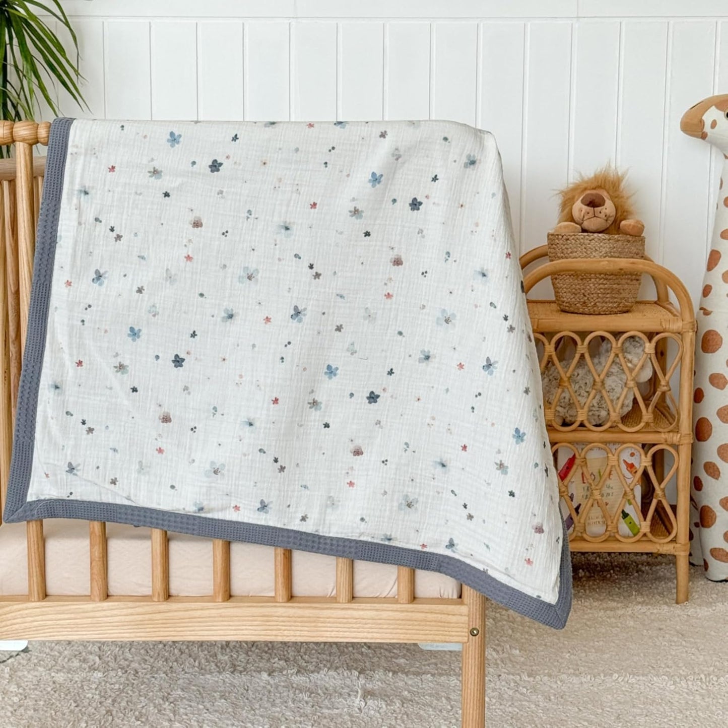 Personalized Baby Blanket with Name – Handmade 100% Organic Cotton Newborn Gift | Custom Knit