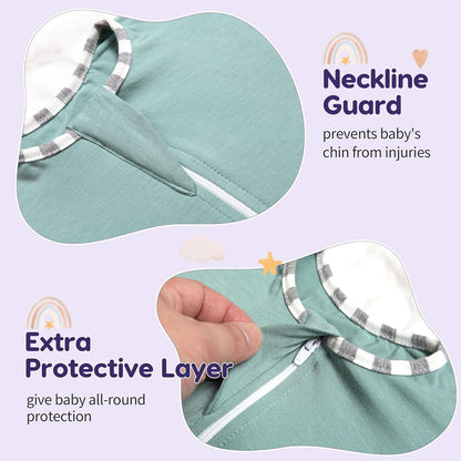 PuppyPaws Baby Sleep Sack 3-Pack Set, Transitional Swaddle, Sleep Sack 0-3 Months, Wearable Blanket Baby with 2-Way Zipper Summer, 95% Rayon derived from Bamboo, 5% Spandex