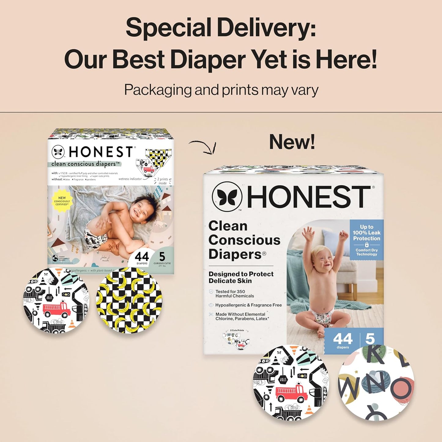 The Honest Company Clean Conscious Diapers for Delicate Skin | Up to 100% Leakproof |