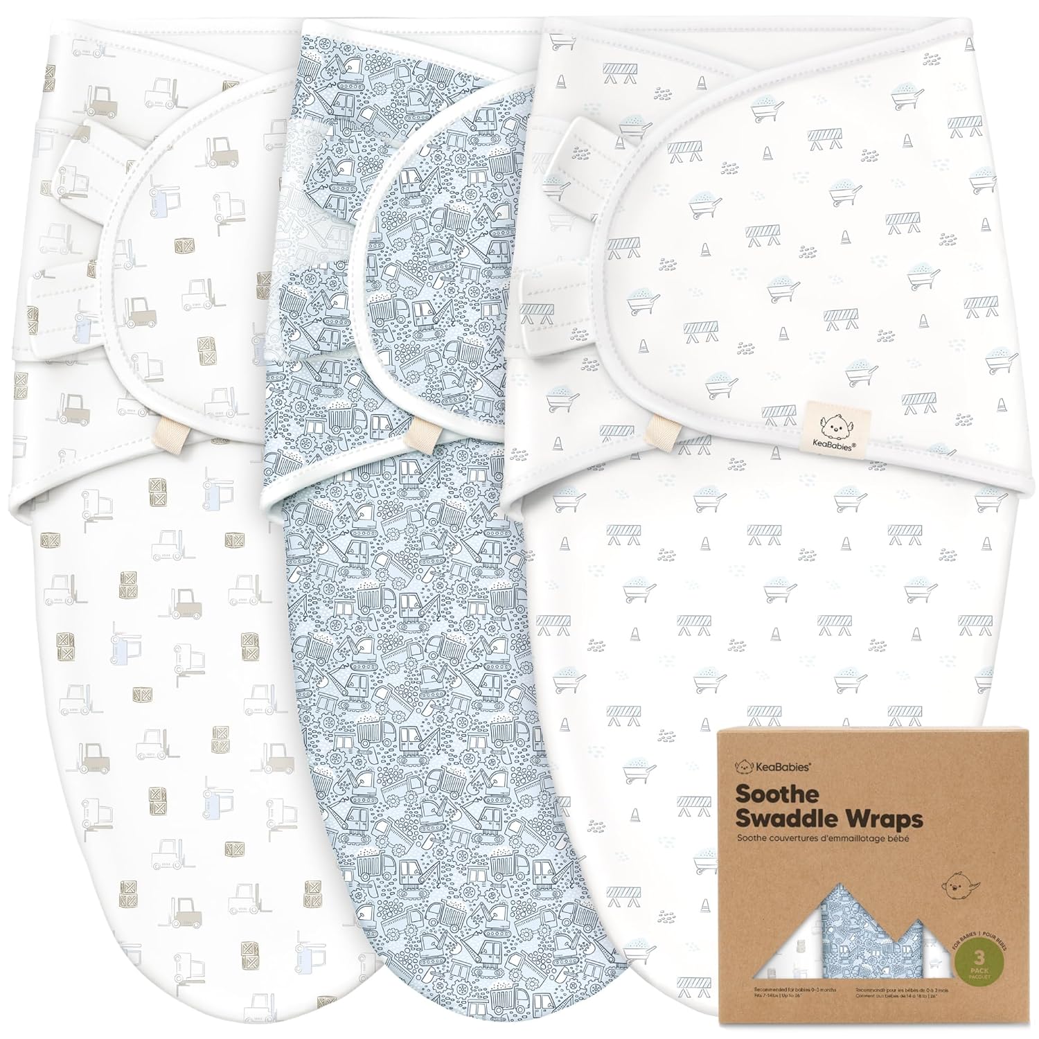 KeaBabies 3-Pack Organic Baby Swaddle Sleep Sacks - Swaddles for Newborns, Infant 0-3 Months, Baby