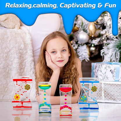 XINBAOHONG Liquid Motion Bubbler Sensory Toy for Kids and Adults 4-Pack，Calming Stress Relief Fidget Toys for ADHD Autism, Office Desk Decor