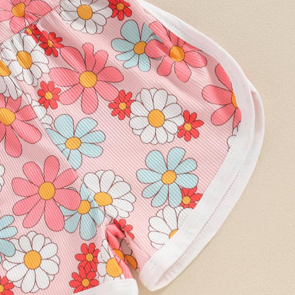 WZTYYDS Toddler Baby Girl Summer Clothes Floral Romper Tie-Up Strap Halter Jumpsuit Infant Summer Sling Playsuit 6M-3T