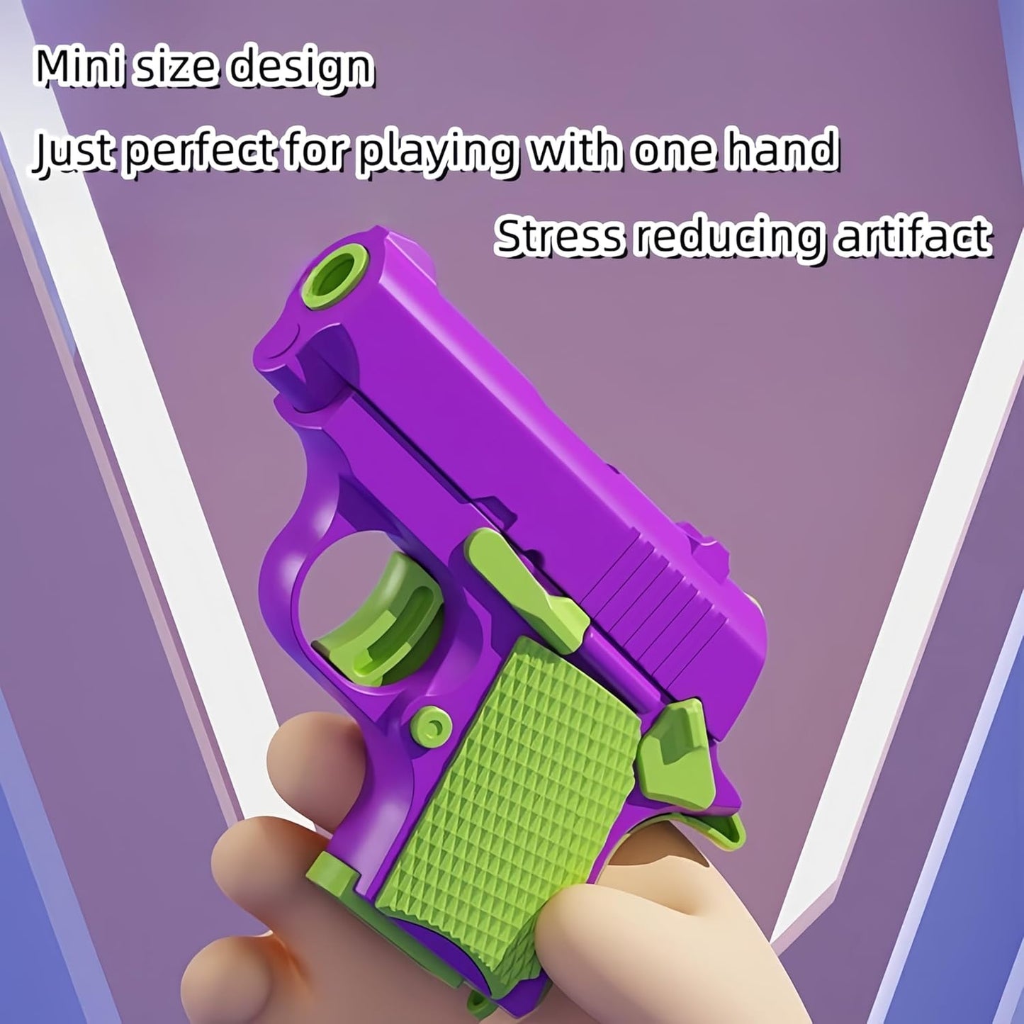 1911 3D Printed Small Pistol Toys,Suitable Toys for Adults and Kids, Stress Relief Pistol Toys for Adults, Suitable for Relieving ADHD, Anxiety, Best Gift for Adults and Kids (PurpleGreen)
